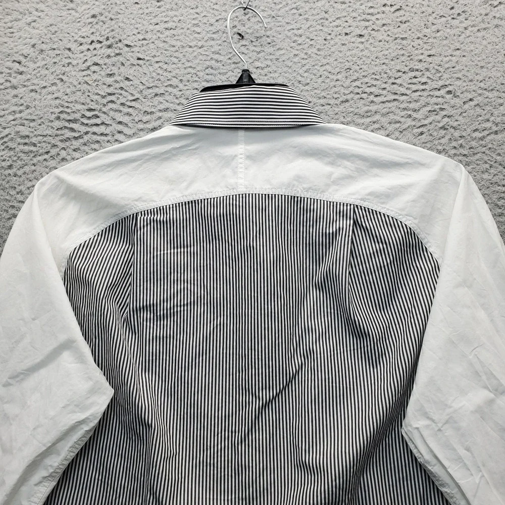 LAFAYETTE 148 New York Shirt Womens XS Multi Colorblock Striped Collar Button Up - Picture 10 of 11